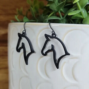 HORSE HEAD SILHOUETTE EARRINGS